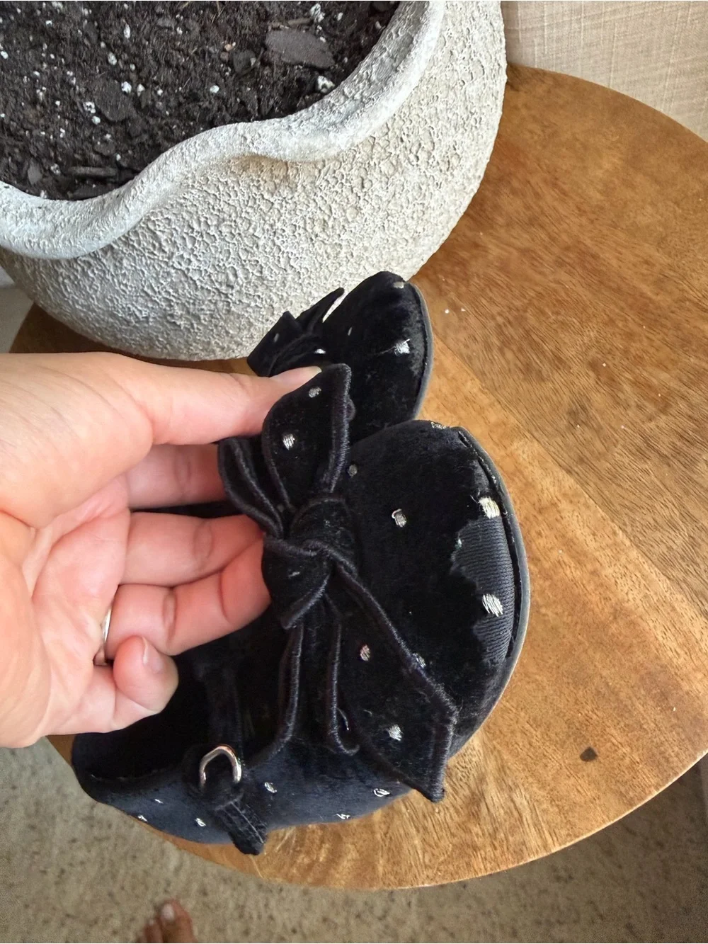 ZARA Black Polka Dot Bow Mary Jane Flats for Kids